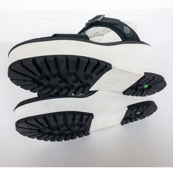 Timberland Black Koralyn Platform Wedge Leather Sandals - Picture 3 of 4